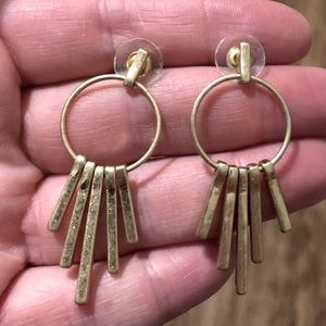 Gold tone dangle earrings
